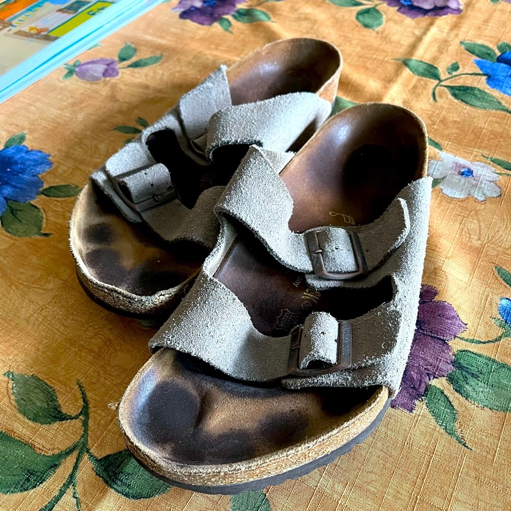 Birkenstock Arizona Tan Suede Sandals-Size 46